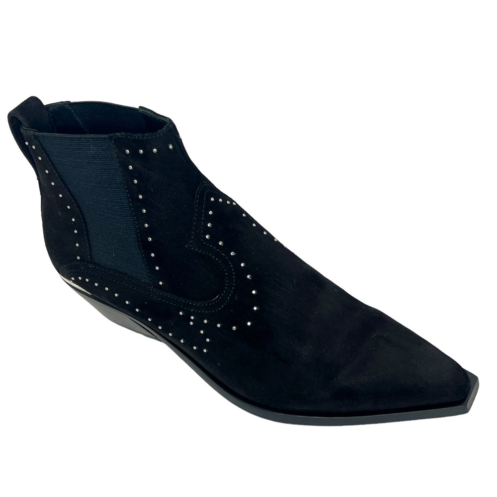 rag & bone Black Ankle Boots with Silver Studs